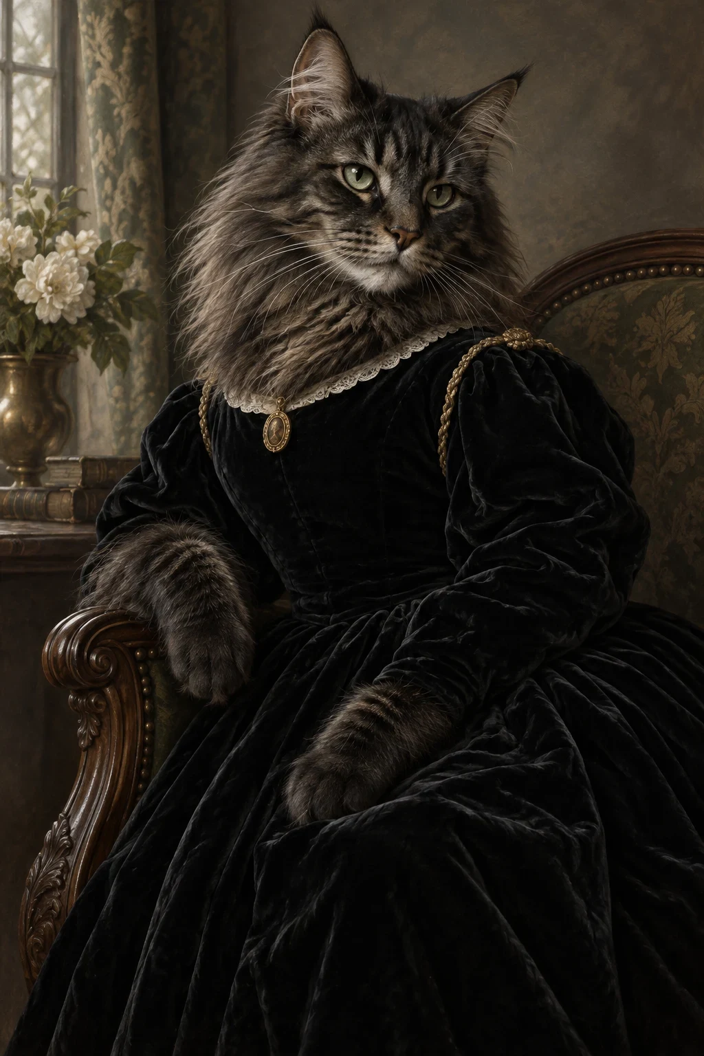 The Velvet Duchess — illustrative pet portrait cover