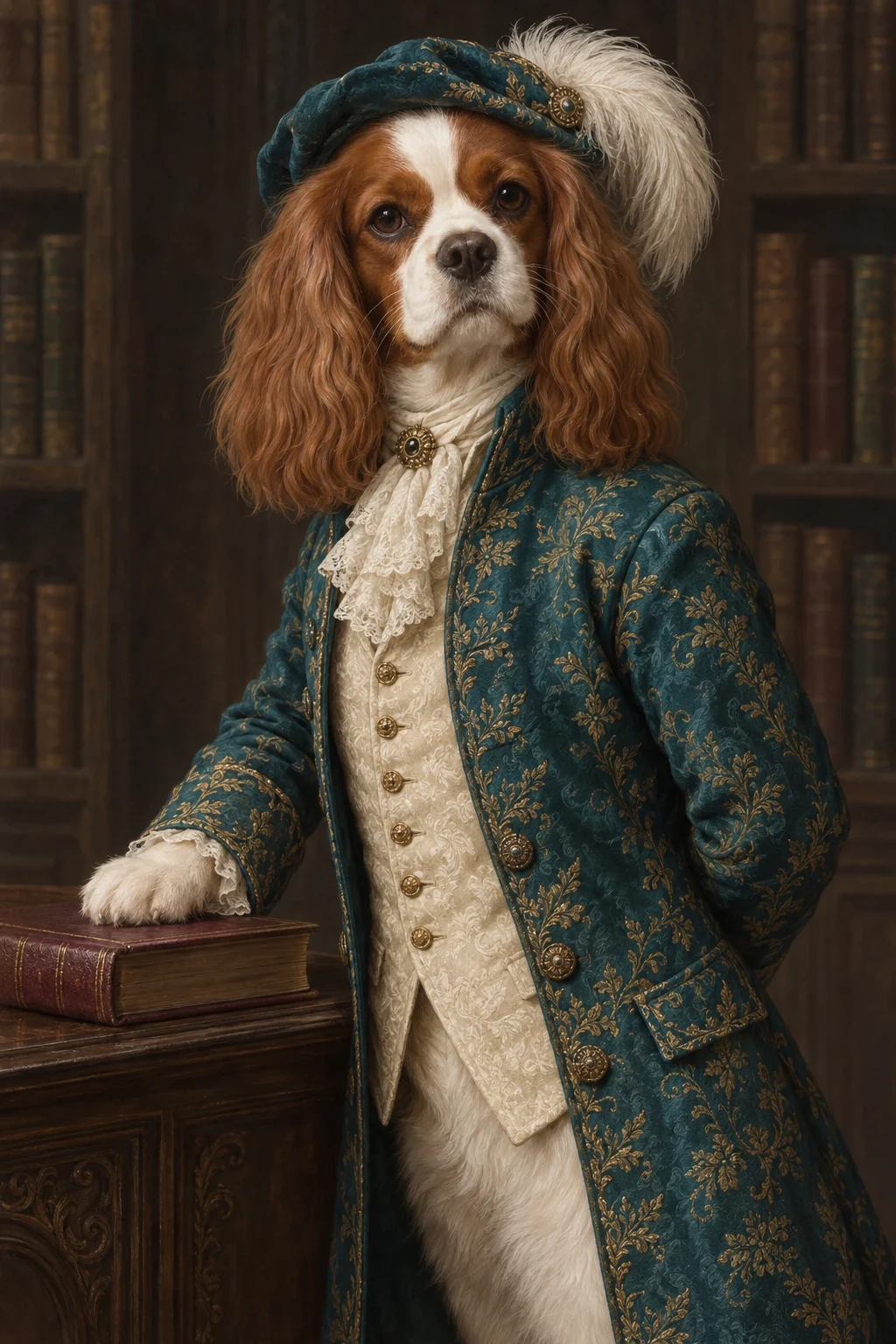 The Noble Companion — illustrative pet portrait cover