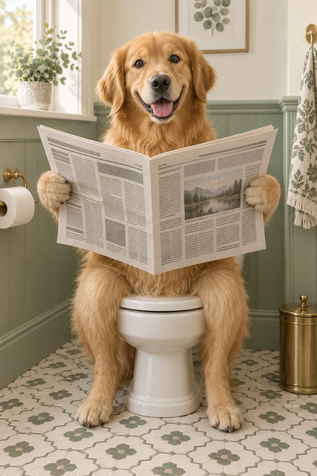 The Morning Paper — illustrative pet portrait cover