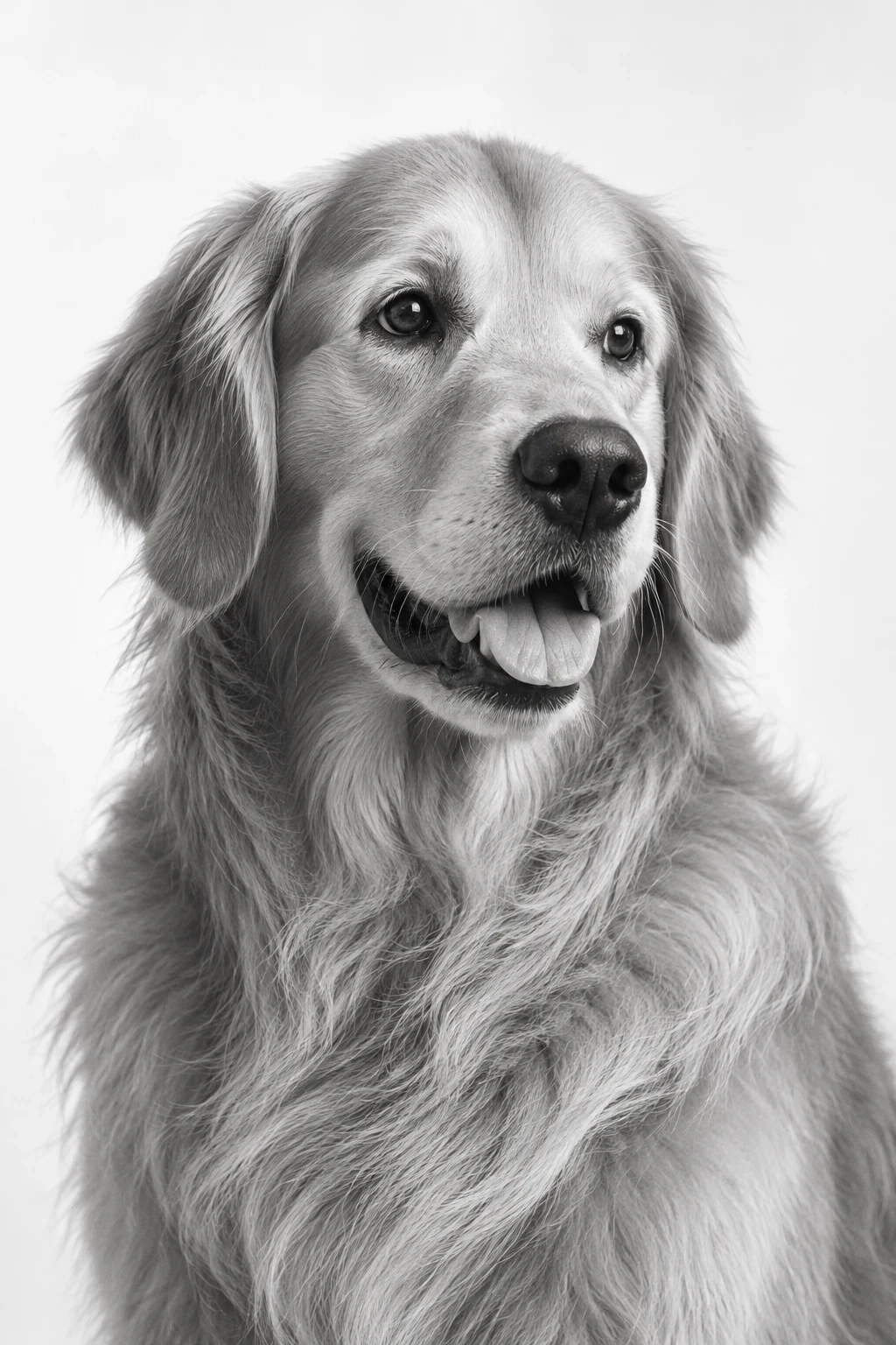 Classic Black & White — illustrative pet portrait cover
