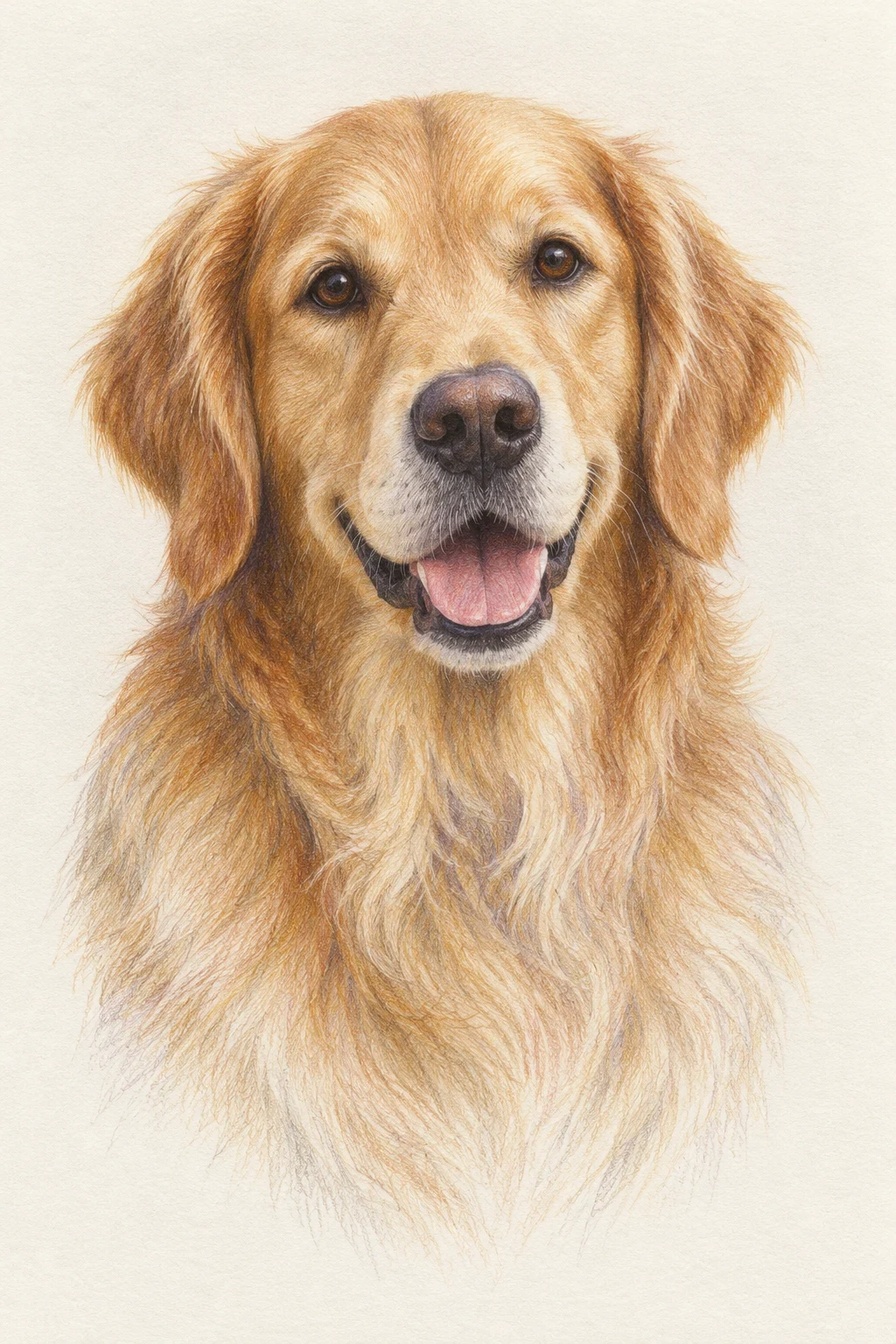 Warm Colored Pencil — illustrative pet portrait cover
